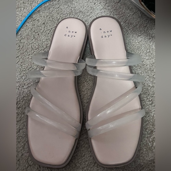 A New Day Women's Clear Strap Slide Sandals - Picture 1 of 2